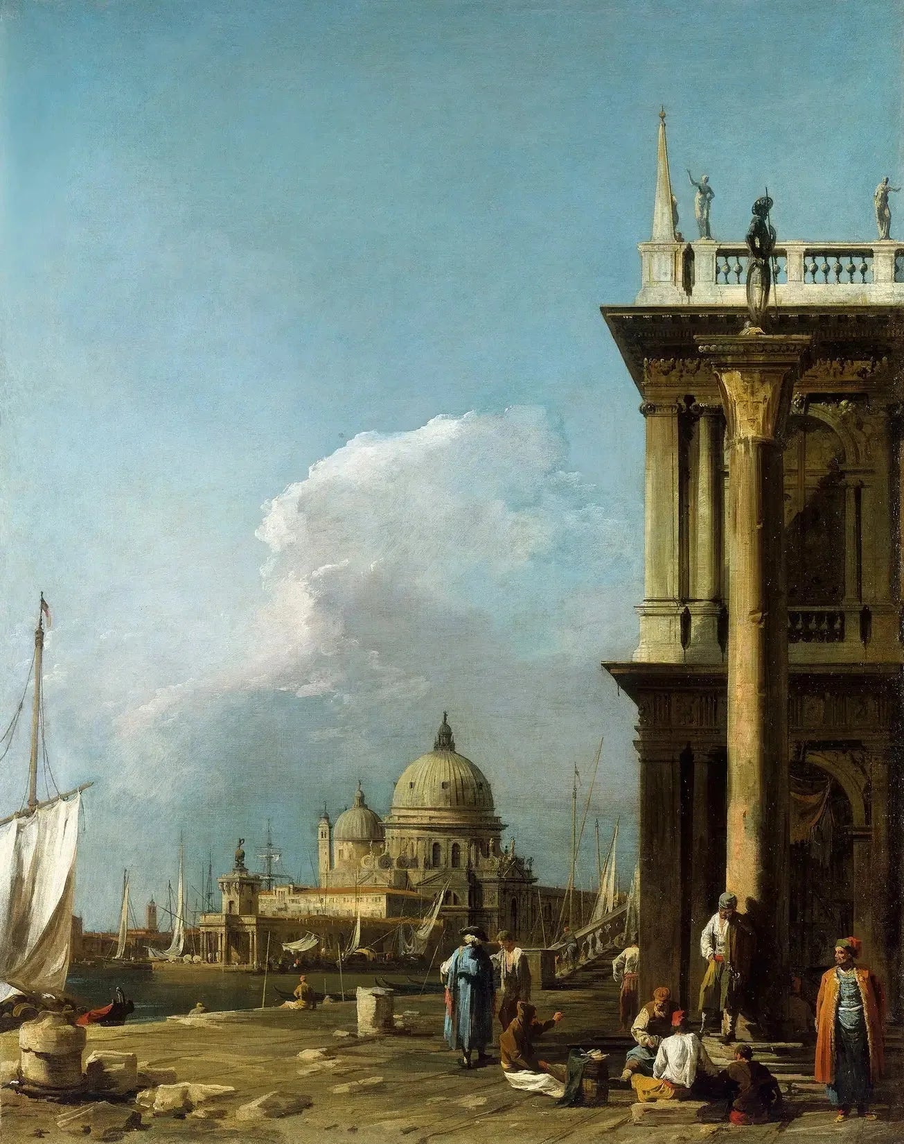 Venise : la Piazzetta vers Santa Maria della Salute - Canaletto image 1 reproduction artisanale de tableau