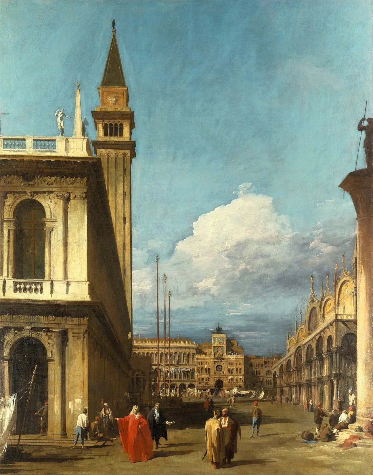 Venise : la Piazzetta vers la Torre dell'Orologio - Canaletto image 1 reproduction de peinture à l’huile