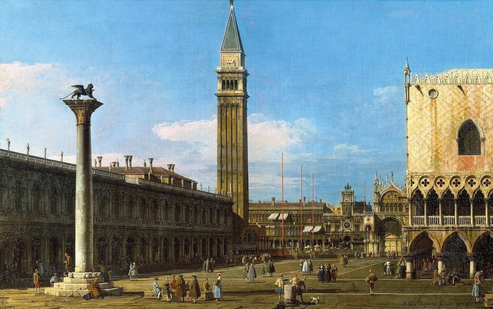 Venise : la Piazzetta vers la Torre dell'Orologio - Canaletto image 1 reproduction d’œuvre d’art à l’huile
