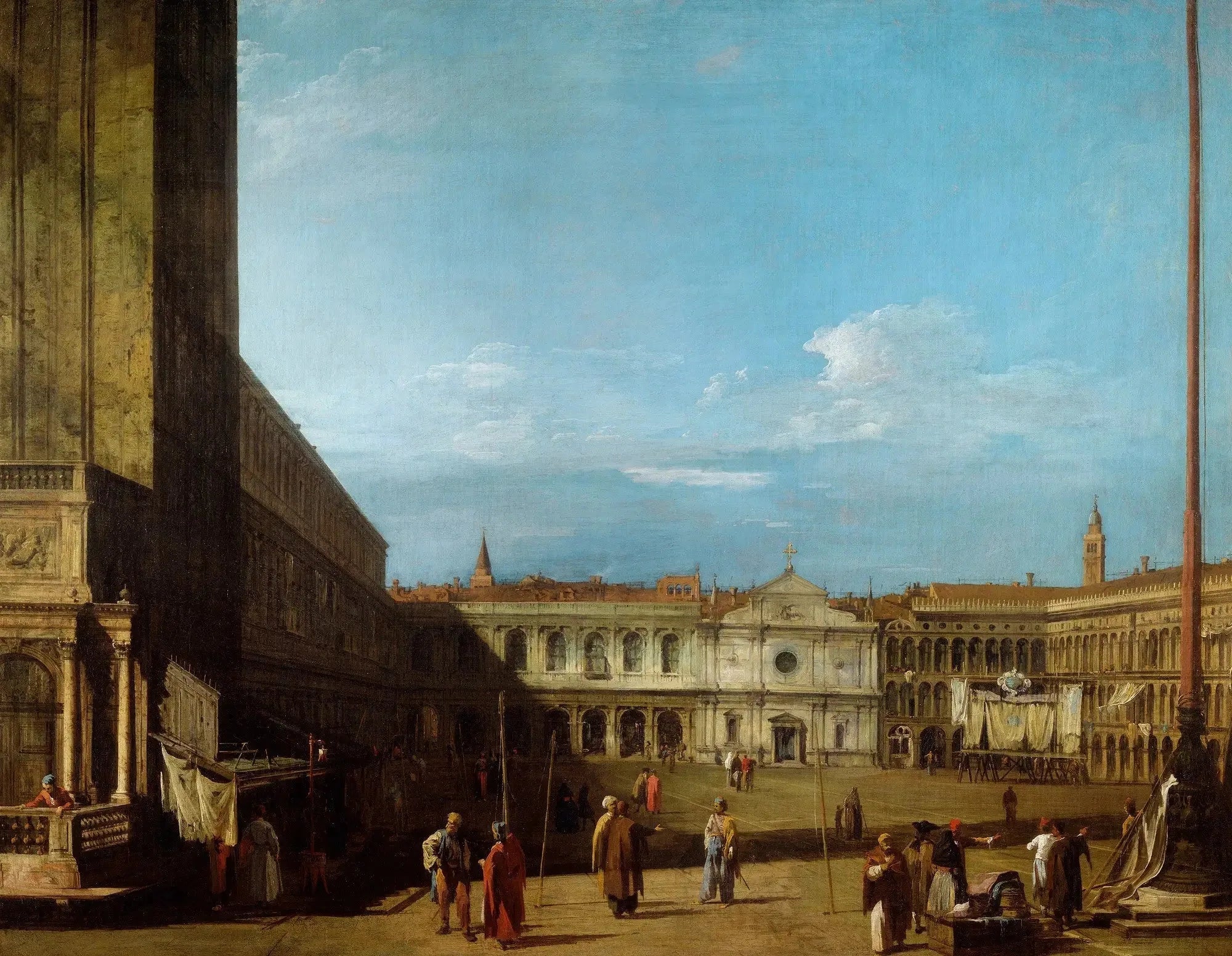 Venise : la place Saint-Marc vers San Geminiano - Canaletto image 1 copie peinte à la main à l’huile
