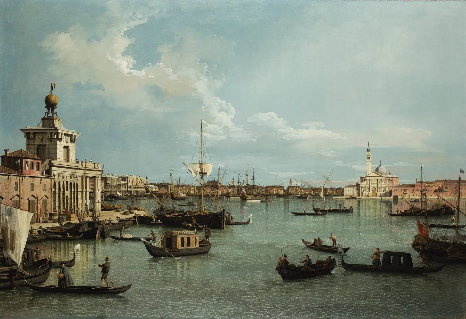 Venise : le bacino di San Marco depuis le canal de la Giudecca - Canaletto image 1 tableau peint à l’huile sur toile