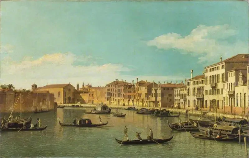 Venise : le canal de Santa Chiara - Canaletto image 1 reproduction artisanale de tableau