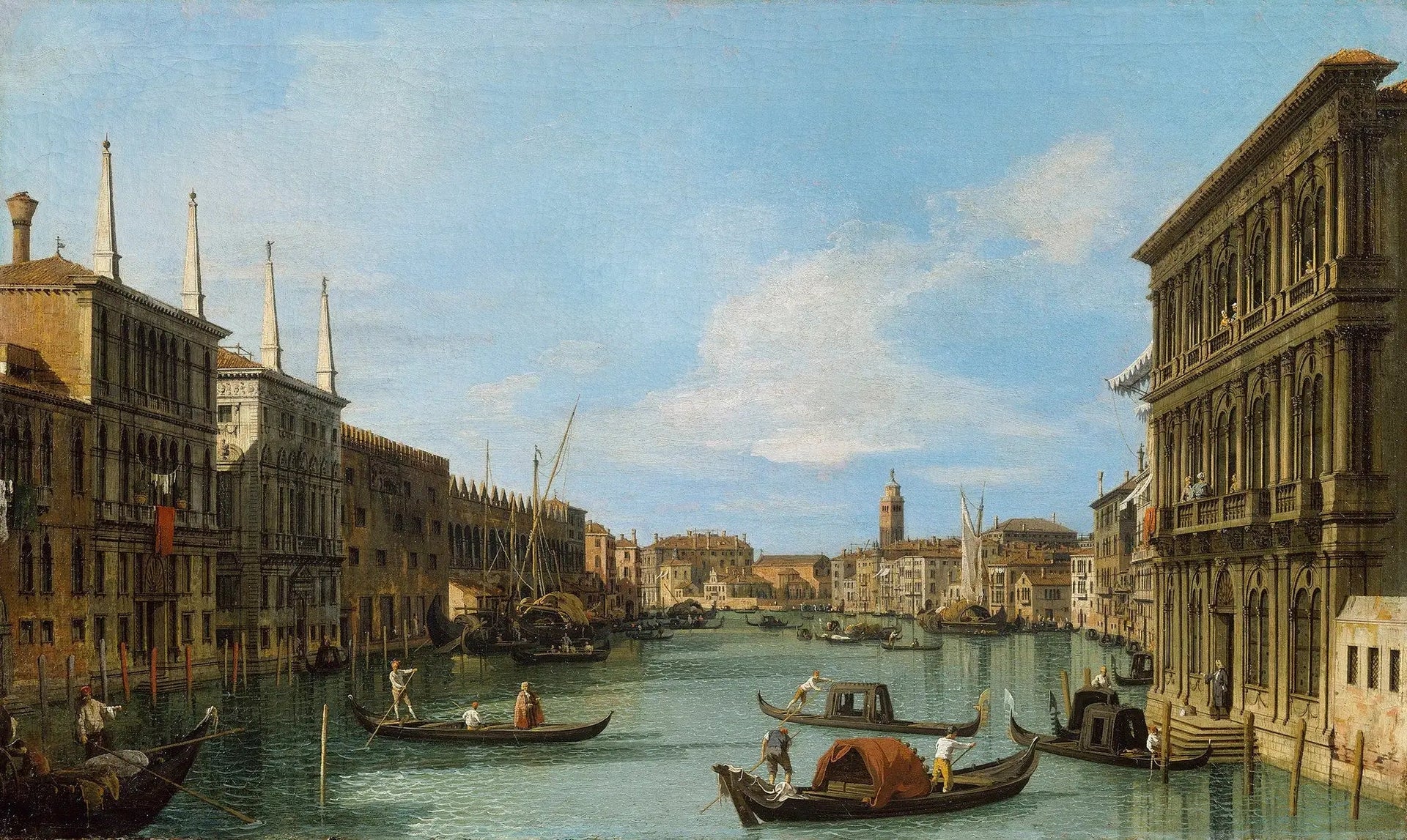 Venise : le Grand Canal du palais Vendramin-Calergi vers San Geremia - Canaletto image 1 reproduction d’œuvre d’art à l’huile