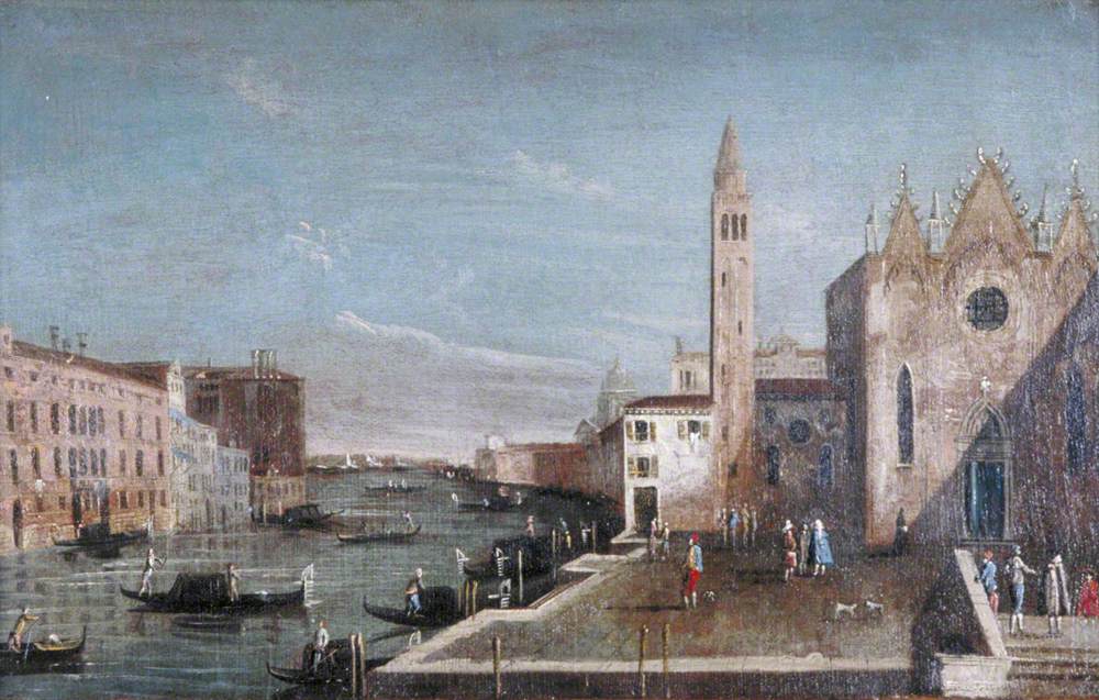Venise : le Grand Canal vers le sud depuis Santa Maria della Carità vers le Bacino di San Marco - Francesco Guardi image 1 copie de tableau peinte à la main