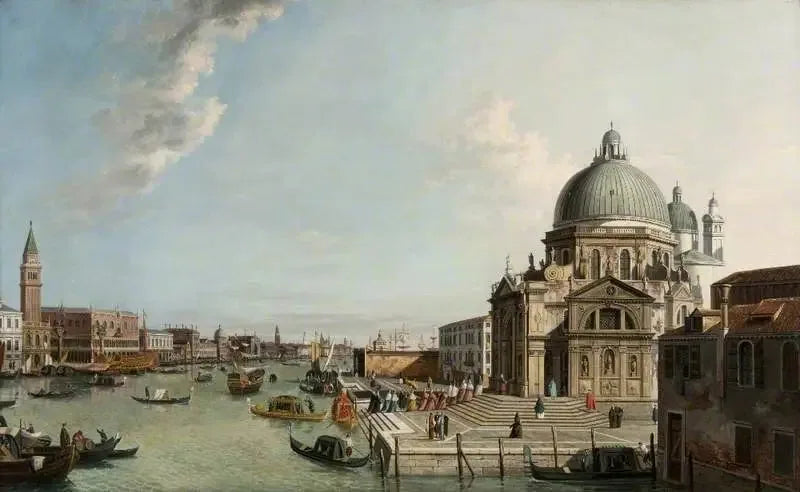 Venise : le Grand Canal vu de l'est, avec l'église Santa Maria della Salute - Canaletto image 1 reproduction réalisée par Alpha Reproduction