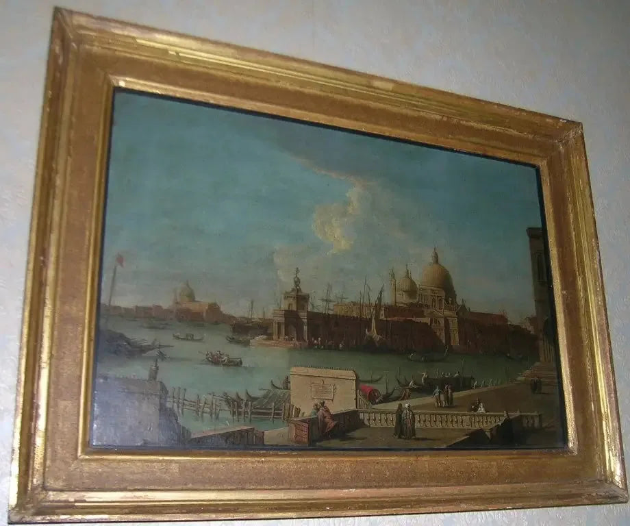 Venise : le Môle vers la Douane et Santa Maria della Salute - Canaletto image 1 copie de tableau peinte à la main