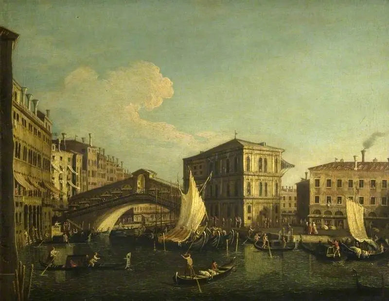 Venise : le pont du Rialto vu du nord - Canaletto image 1 reproduction réalisée par Alpha Reproduction
