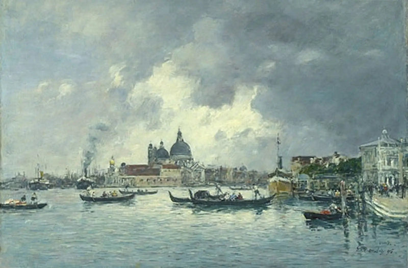 Venise, le soir. Le Quai des Esclavons et la Salute - Eugène Boudin