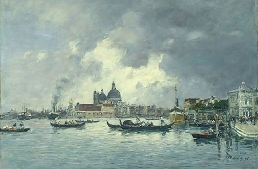 Venise, le soir. Le Quai des Esclavons et la Salute - Eugène Boudin