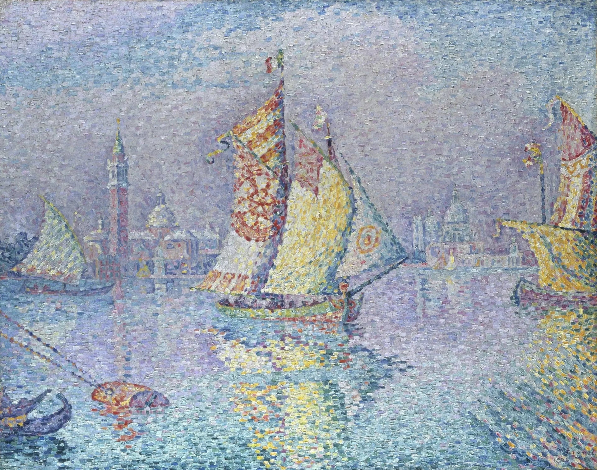 Venise, le voile jaune - Paul Signac image 1 reproduction artisanale de tableau