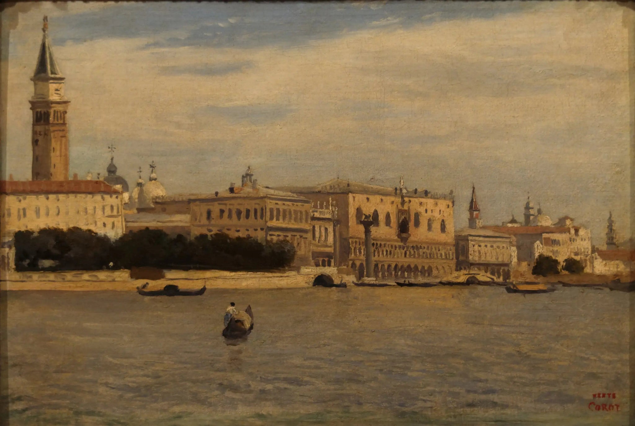 Venise, les quais vus de la Douane de mer - Jean-Baptiste Camille Corot image 1 copie de tableau peinte à la main