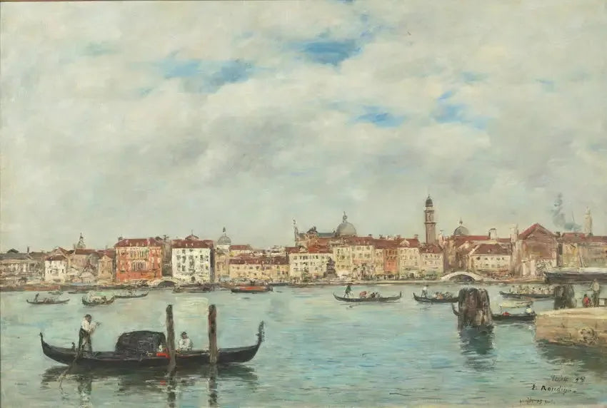 Venise. Quai des esclavons - Eugène Boudin image 1 tableau peint à l’huile sur toile
