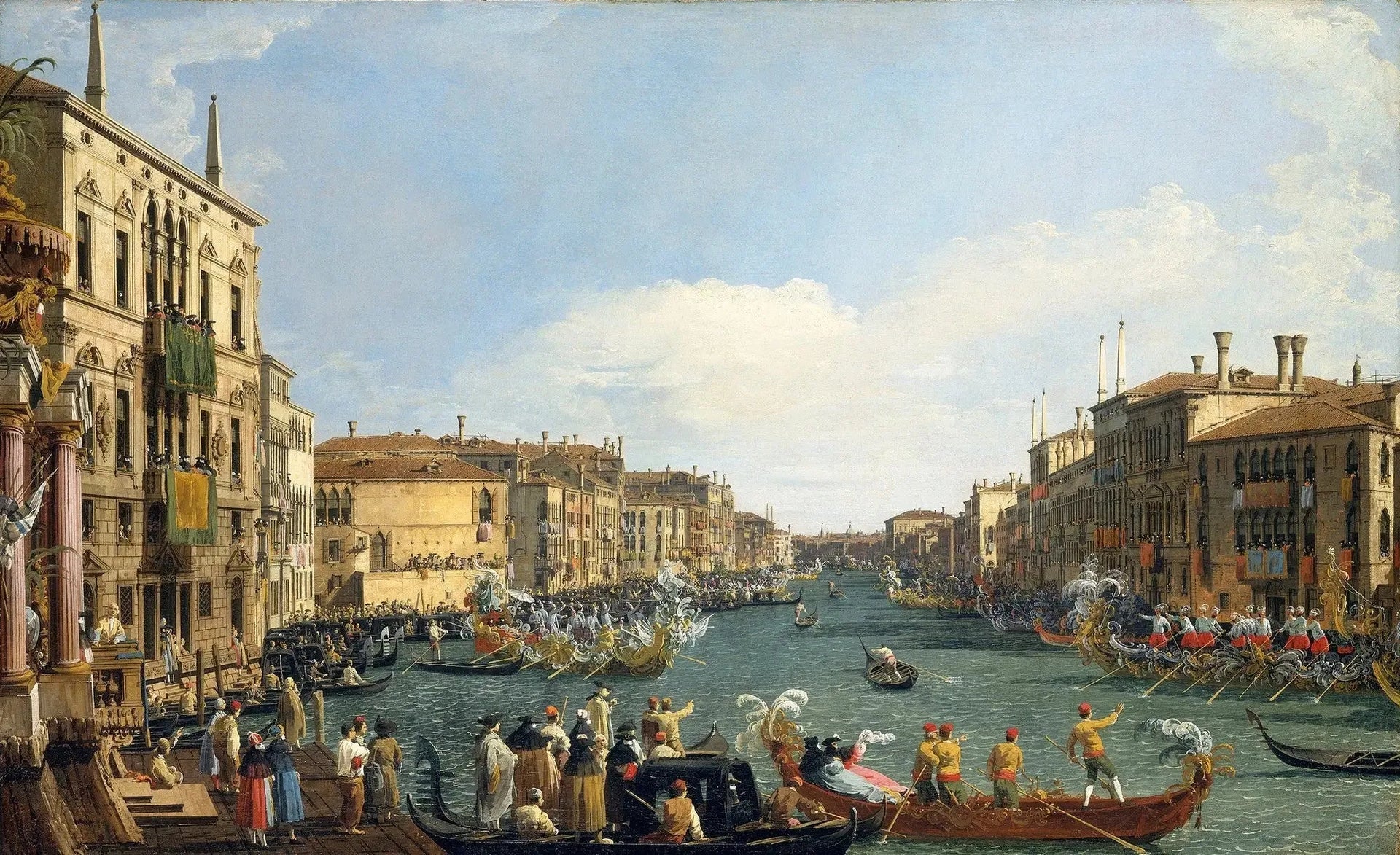 Venise : Régate sur le Grand Canal - Canaletto image 1 copie de tableau peinte à la main