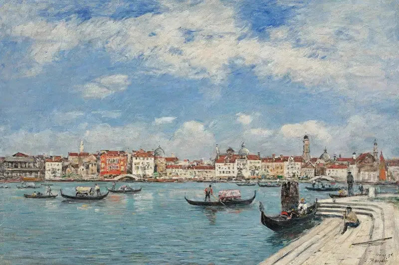 Venise, vue prise de San Giorgio - Eugène Boudin image 1 copie peinte à la main à l’huile