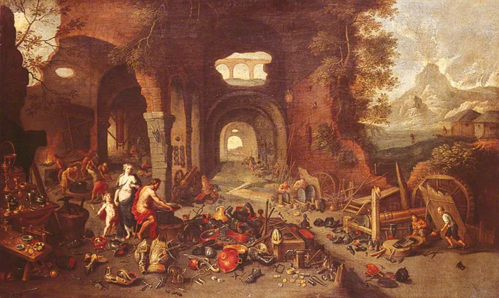 Vénus à la forge de Vulcain - Jan Brueghel le Jeune image 1 reproduction de peinture à l’huile