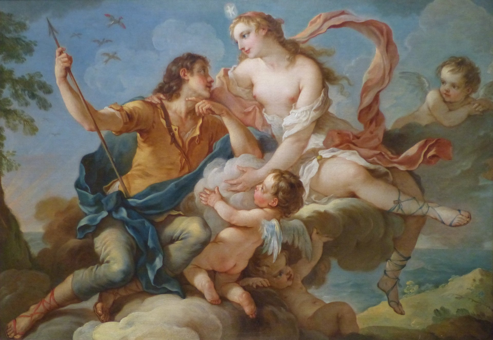 Vénus & Adonis ou Aurore & Céphale - Charles-Joseph Natoire image 1 tableau peint à l’huile sur toile