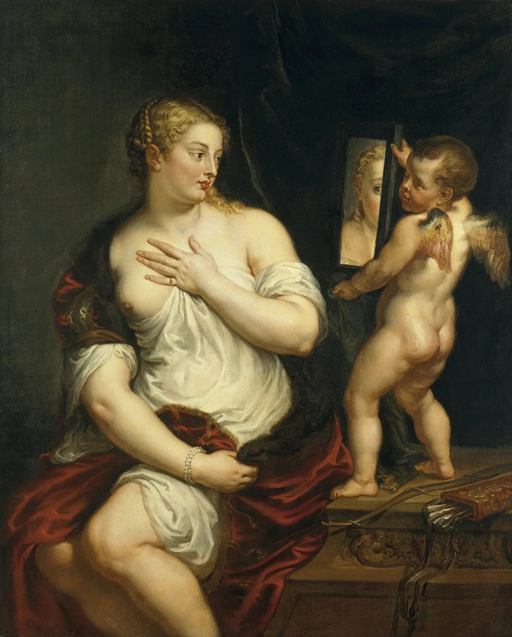 Vénus au miroir - Peter Paul Rubens image 1 copie de tableau peinte à la main