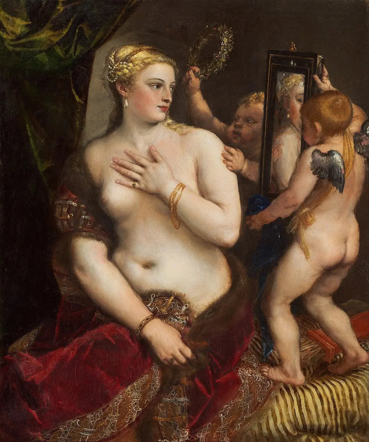 Vénus au miroir - Titian image 1 reproduction de peinture à l’huile