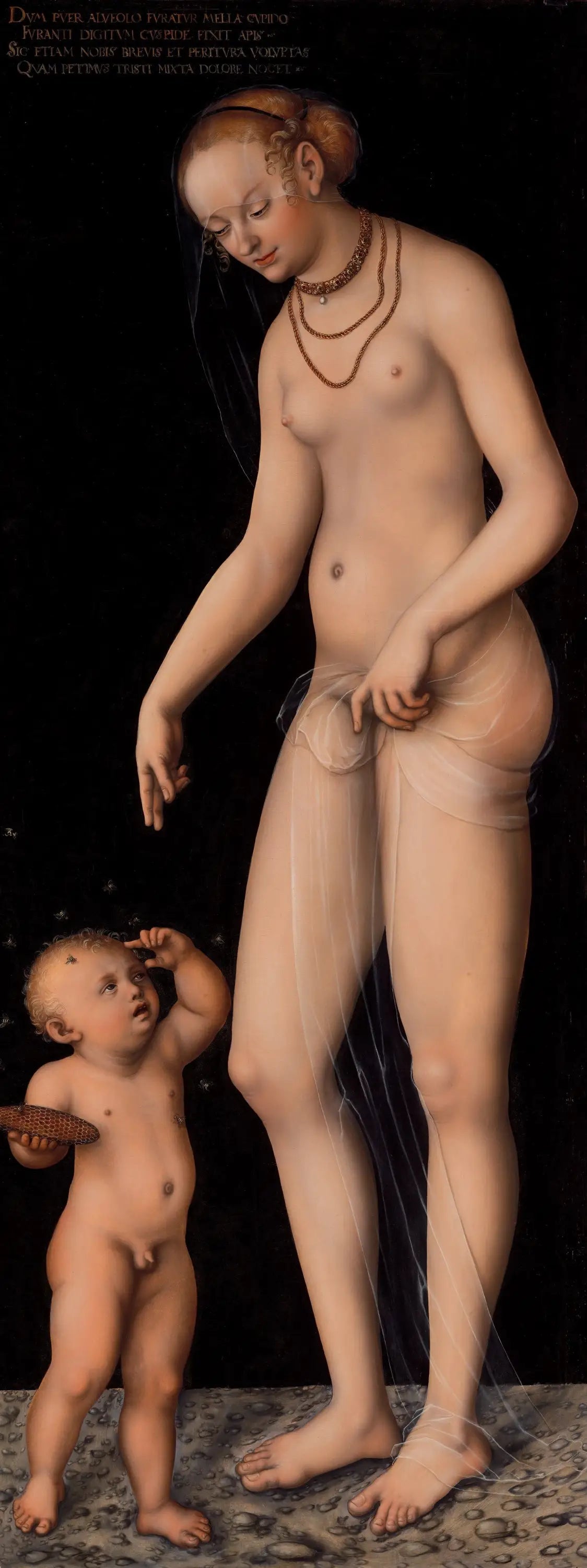 Vénus avec Amor la voleuse de miel - Lucas Cranach the Elder image 1 copie de tableau peinte à la main