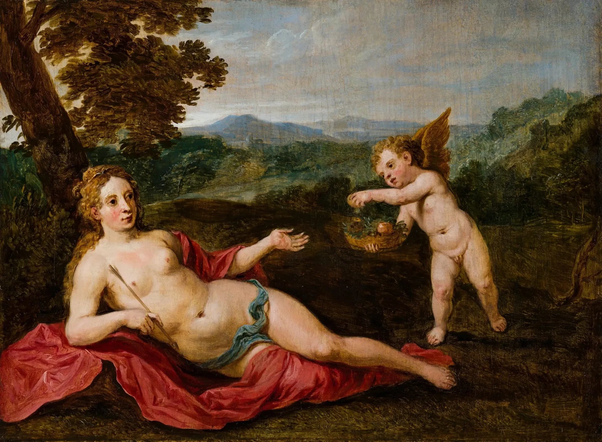 Vénus avec Cupidon - David Teniers le Jeune image 1 reproduction artisanale de tableau