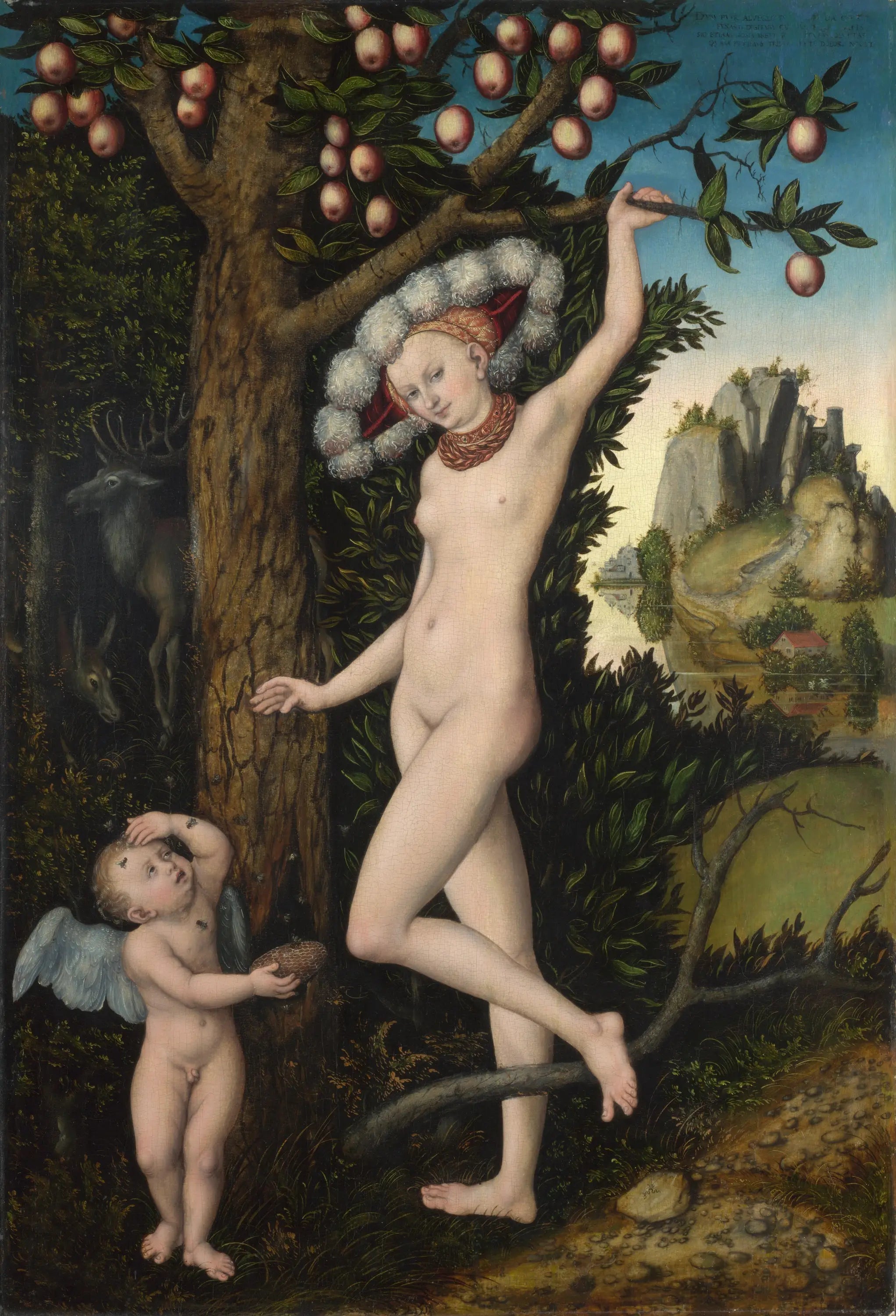 Vénus avec Cupidon le voleur de miel - Lucas Cranach the Elder image 1 copie peinte à la main à l’huile