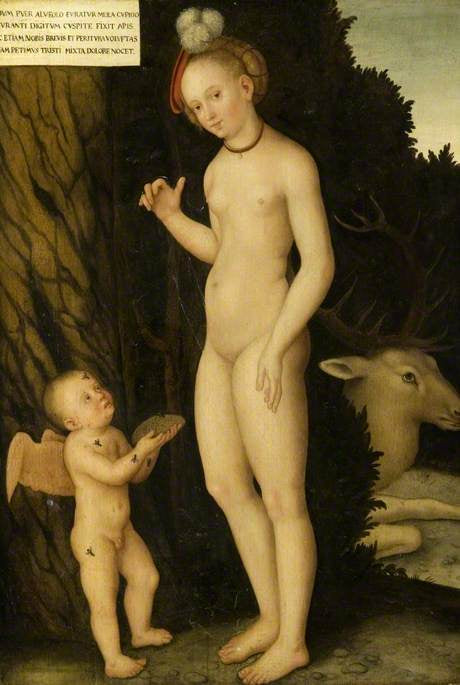 Vénus avec Cupidon le voleur de miel - Lucas Cranach the Elder image 1 reproduction d’œuvre d’art à l’huile