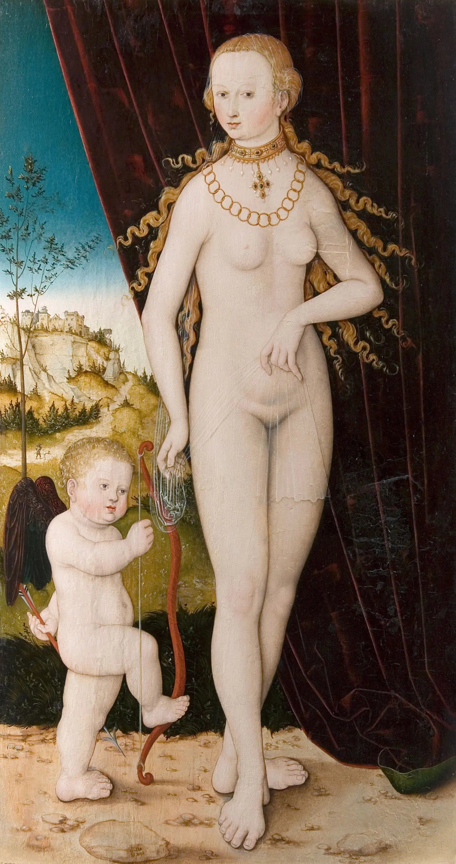 Vénus avec Cupidon - Lucas Cranach the Elder image 1 tableau peint à l’huile sur toile