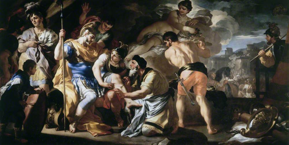 Vénus avec Iapis soignant Énée blessé - Francesco Solimena image 1 reproduction d’œuvre d’art à l’huile