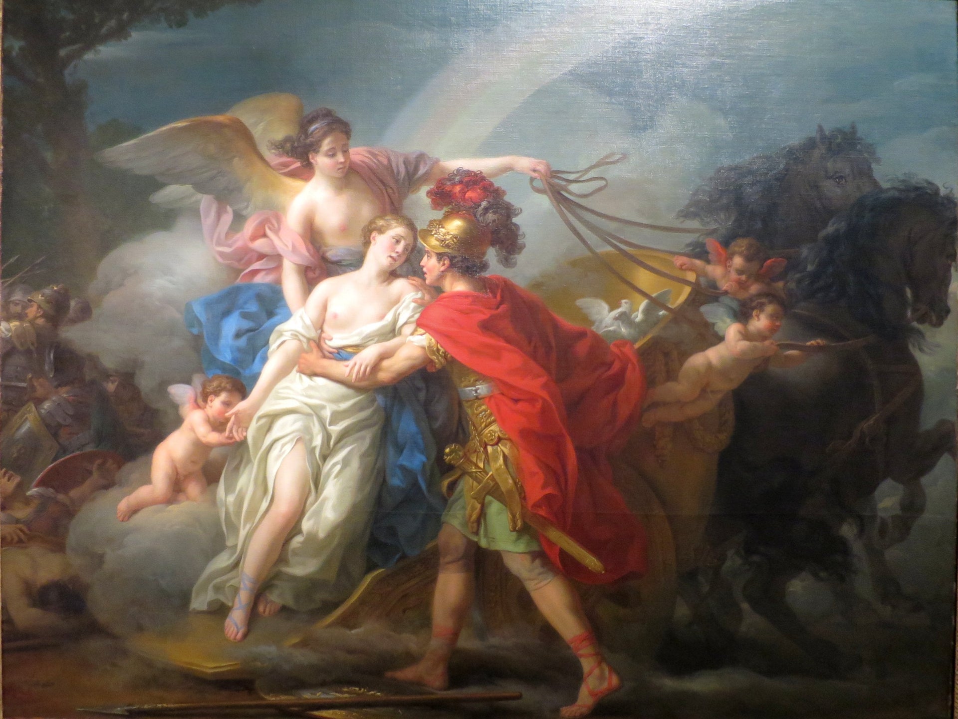 Vénus, blessée par Diomède, est sauvée par Iris - Joseph-Marie Vien image 1 reproduction de peinture à l’huile