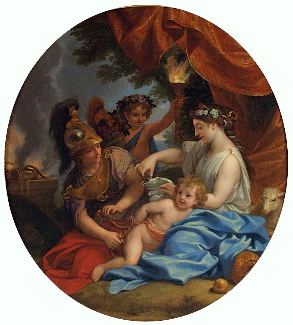 Vénus coupant les ailes de Cupidon - Charles Le Brun image 1 copie de tableau peinte à la main