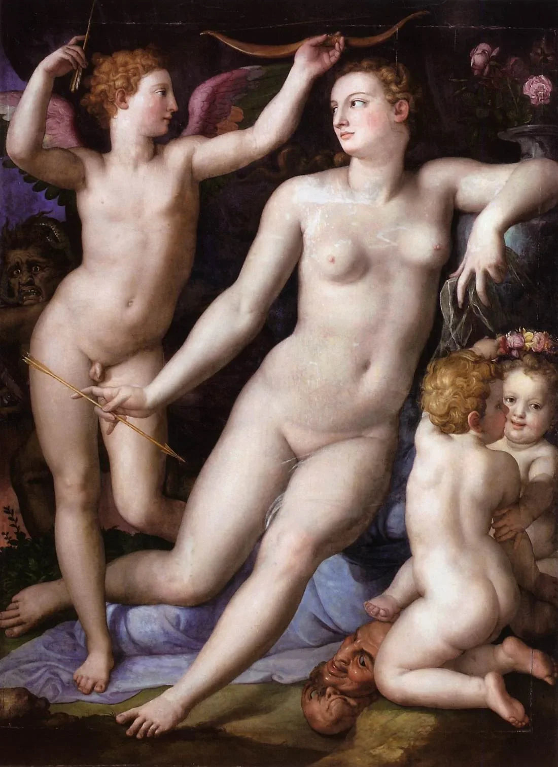 Vénus, Cupidon et la jalousie - Bronzino image 1 copie peinte à la main à l’huile