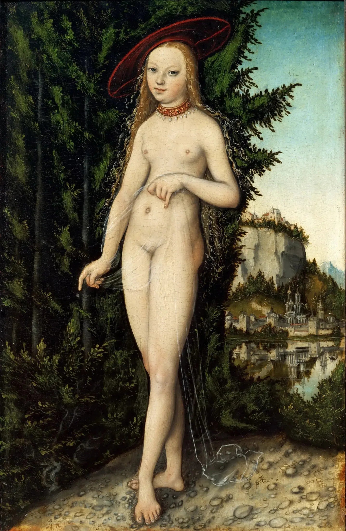 Vénus debout dans un paysage - Lucas Cranach the Elder image 1 reproduction de peinture à l’huile