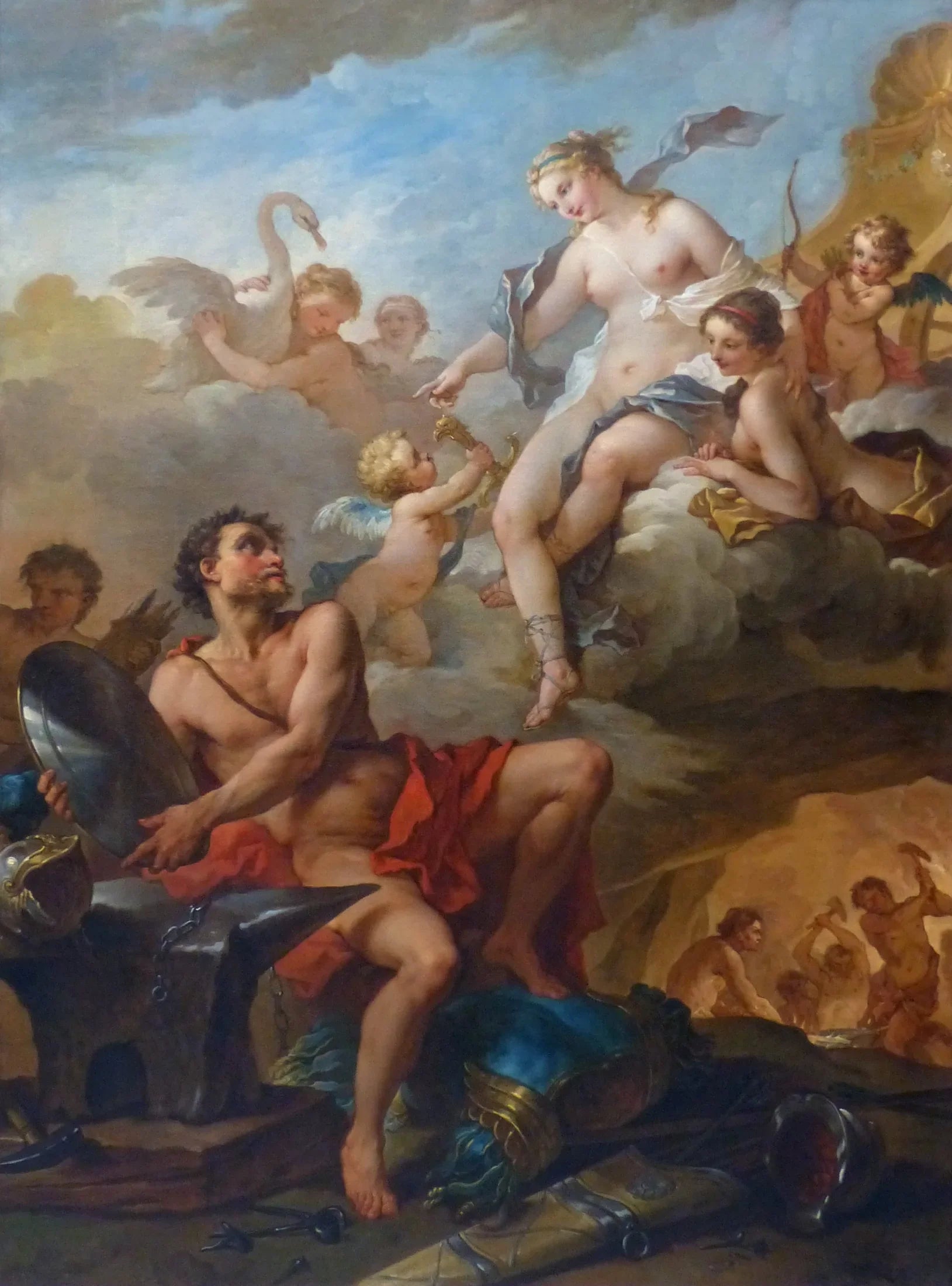 Vénus demande à Vulcain des armes pour son fils Énée - Charles-Joseph Natoire image 1 reproduction réalisée par Alpha Reproduction