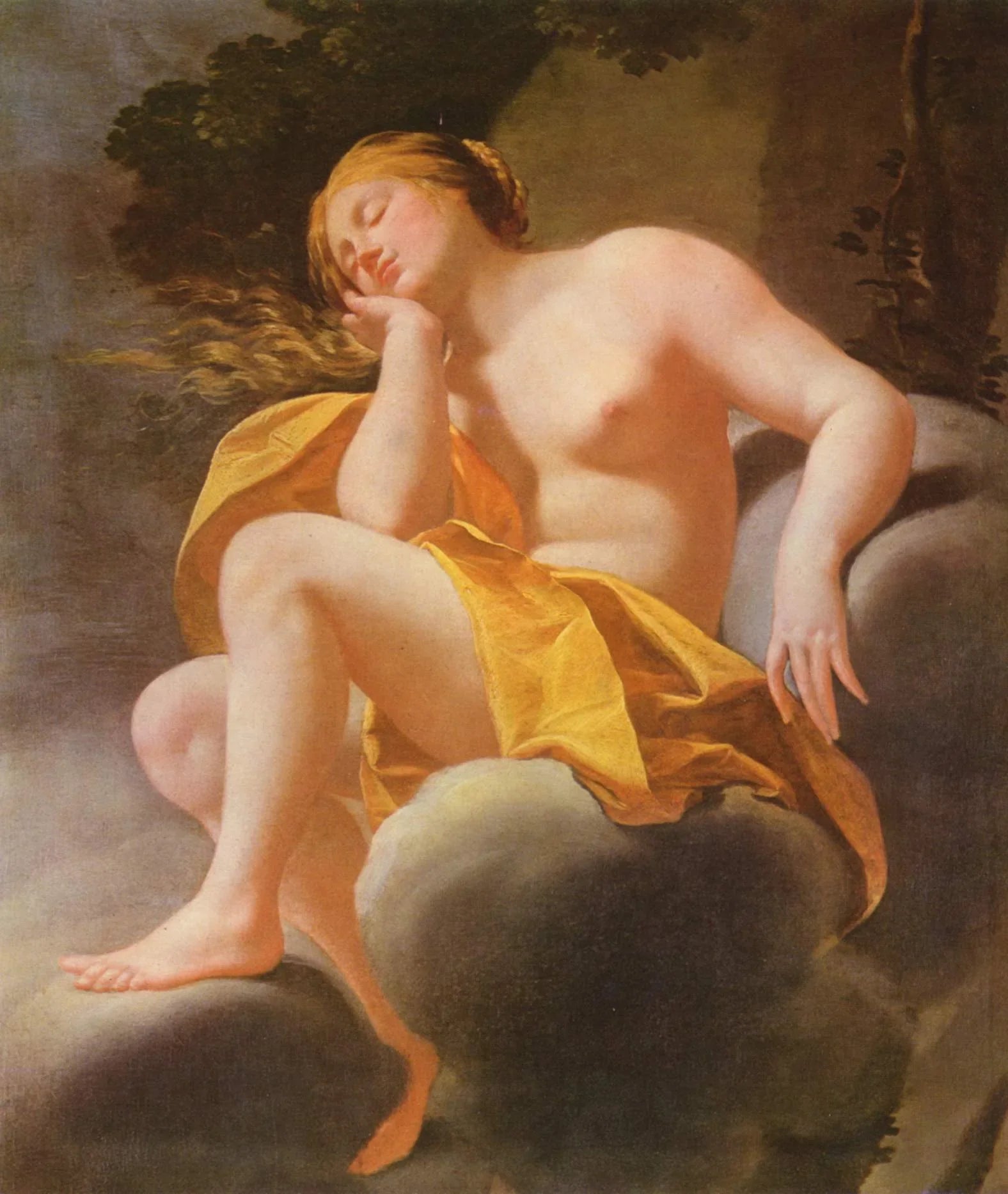 Vénus dormant sur les nuages - Simon Vouet image 1 tableau peint à l’huile sur toile