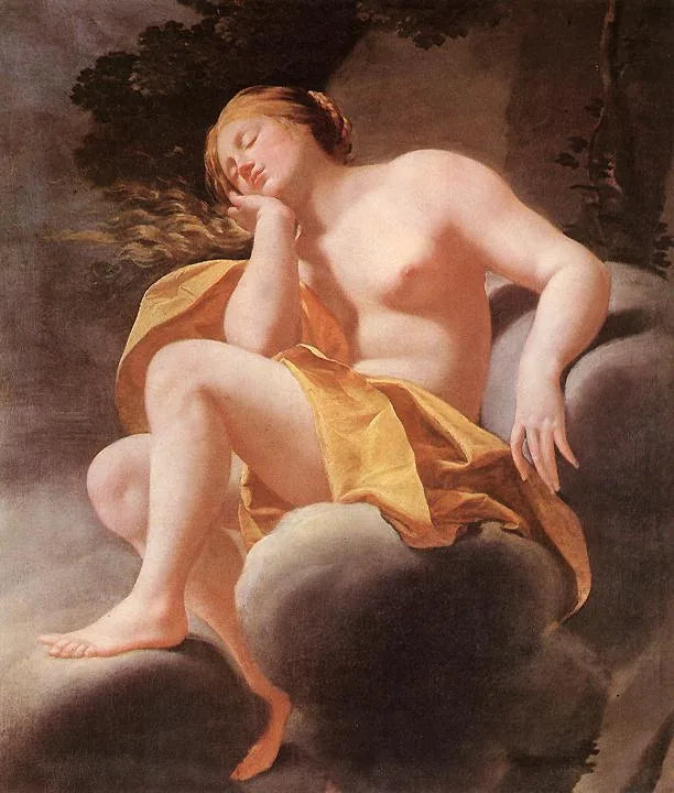 Vénus endormie sur les nuages - Simon Vouet image 1 reproduction de peinture à l’huile