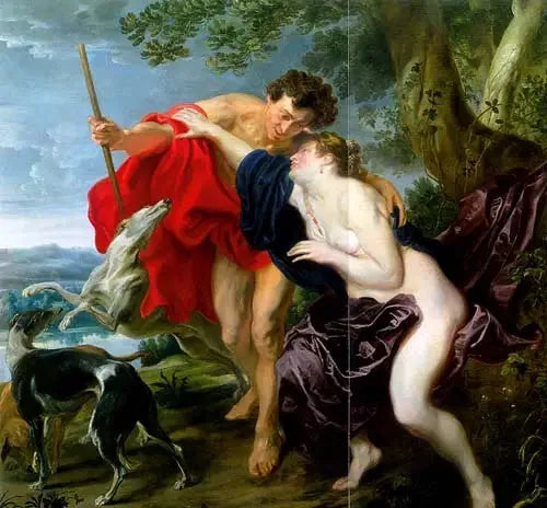 Vénus essayant d'empêcher Adonis d'aller chasser - Antoine van Dyck image 1 reproduction artisanale de tableau