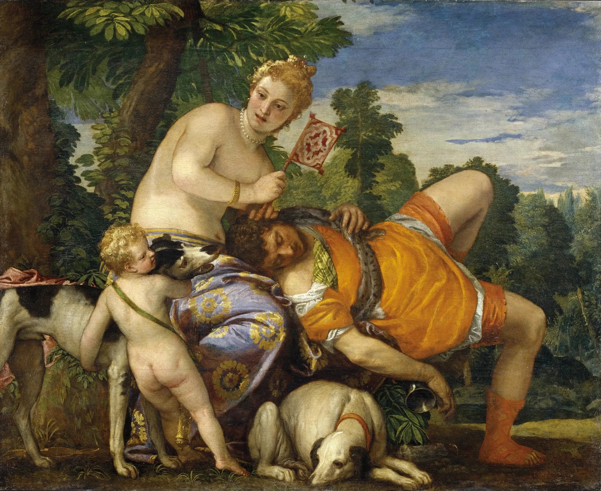 Vénus et Adonis - Paul Véronèse image 1 reproduction artisanale de tableau