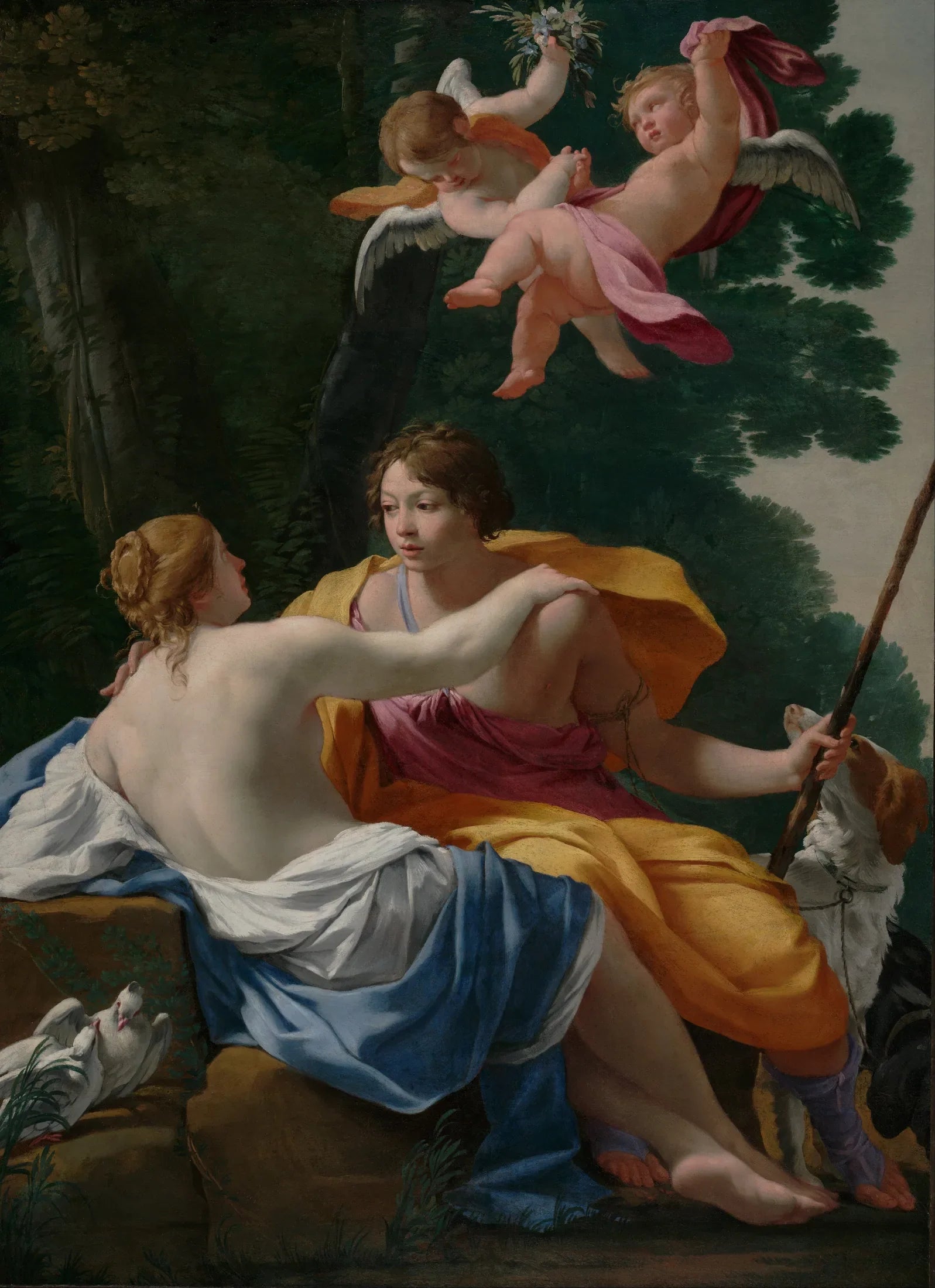 Vénus et Adonis - Simon Vouet image 1 copie de tableau peinte à la main