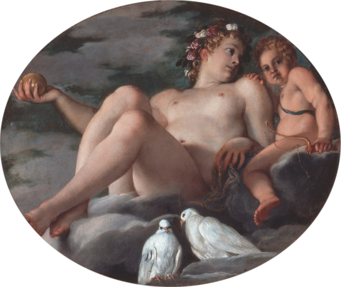 Vénus et Cupidon - Annibale Carracci image 1 reproduction artisanale de tableau