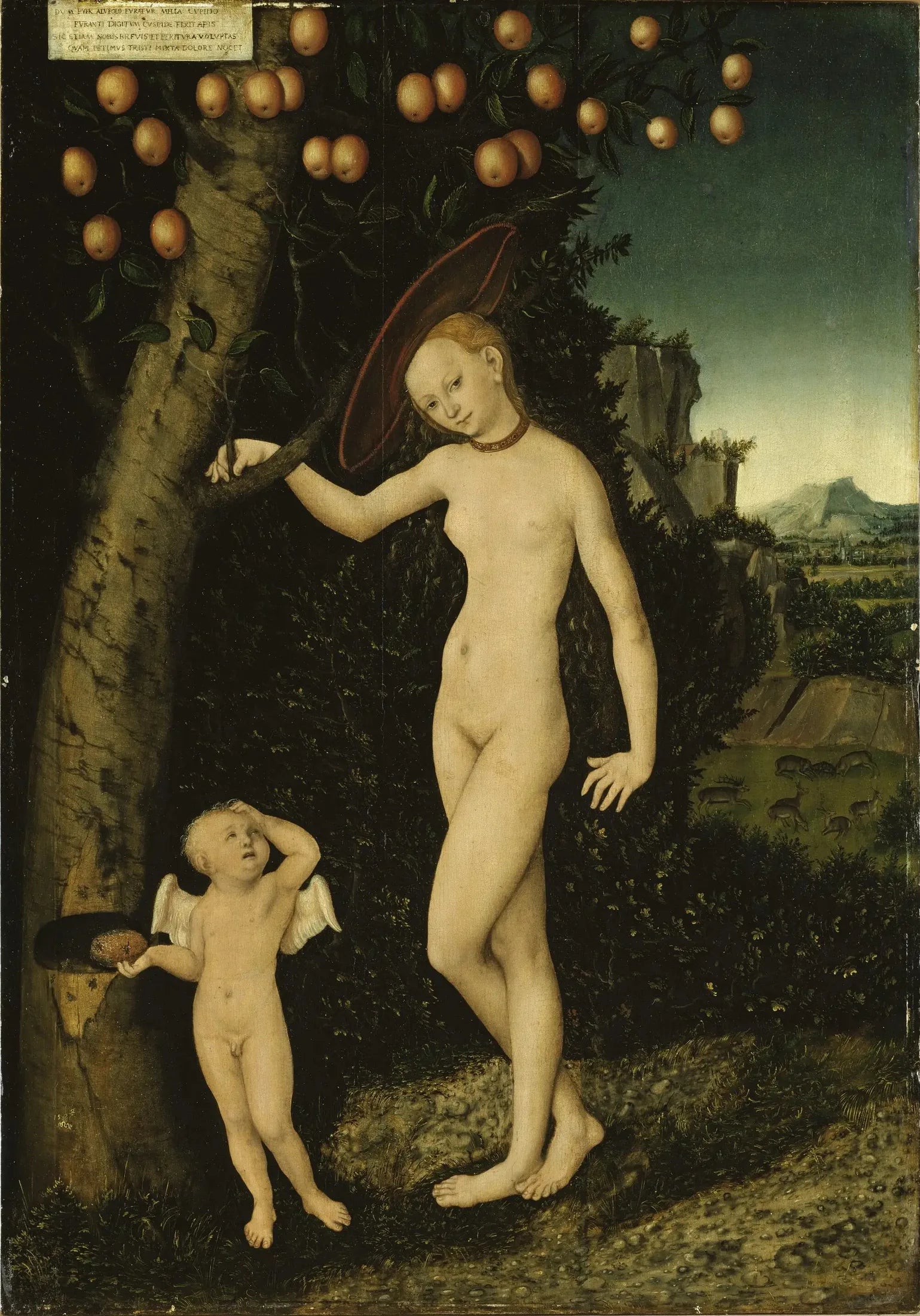 Vénus et Cupidon en voleur de miel - Lucas Cranach the Elder image 1 copie peinte à la main à l’huile