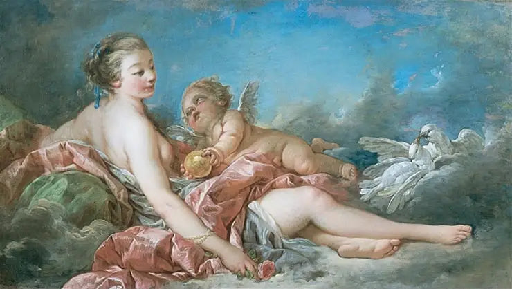 Vénus et Cupidon - François Boucher image 1 reproduction artisanale de tableau