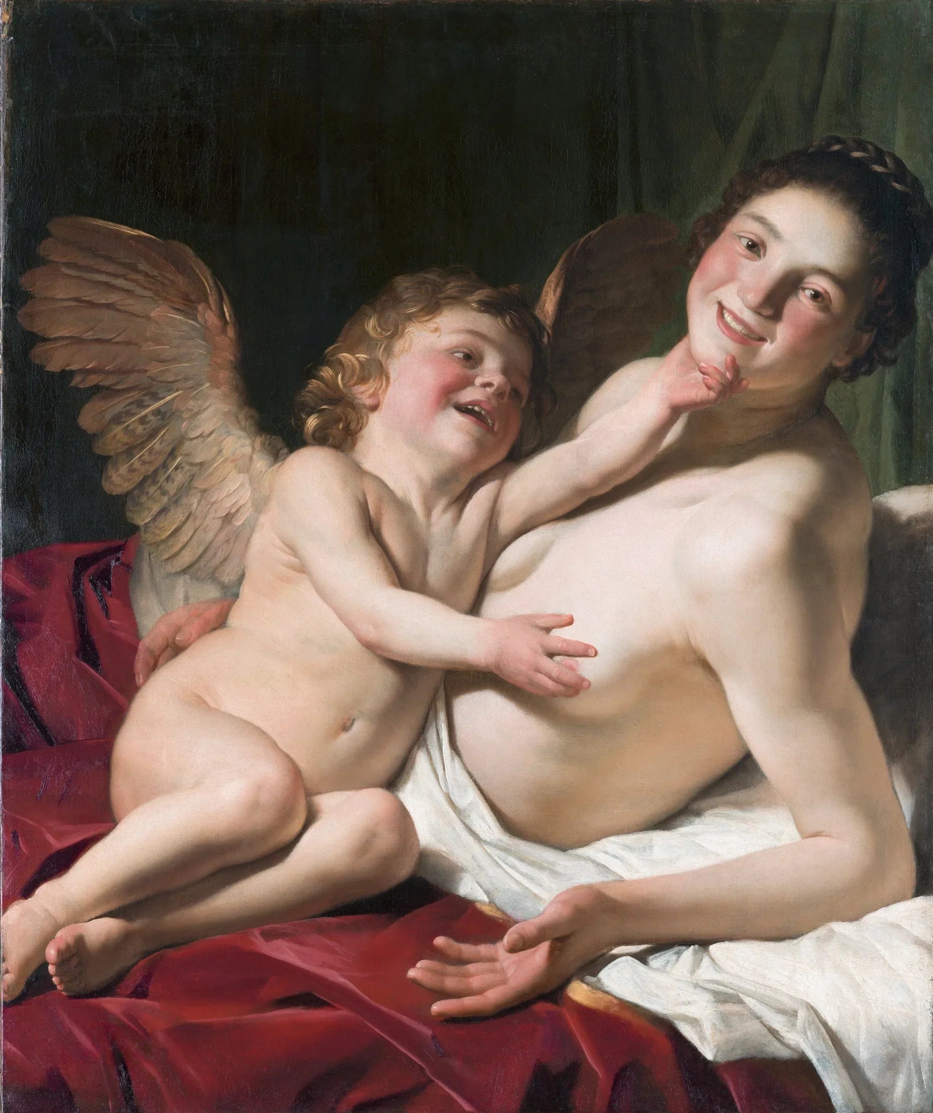 Vénus et Cupidon - Gerrit van Honthorst image 1 reproduction de peinture à l’huile