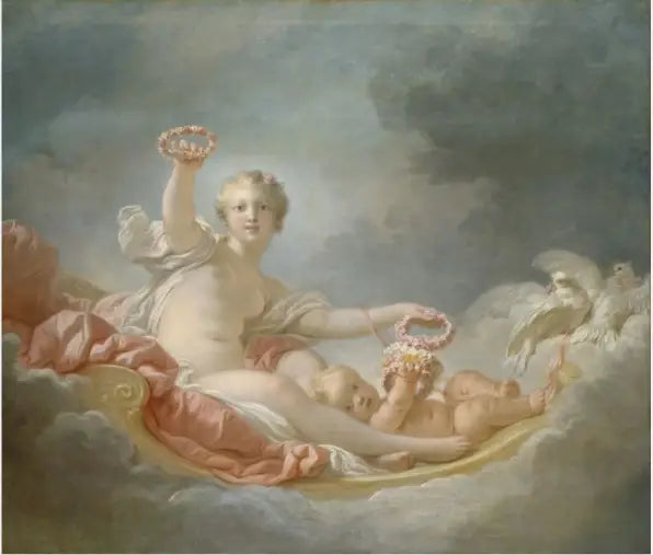 Vénus et Cupidon (Jour) - Jean-Honoré Fragonard image 2 reproduction artisanale de tableau