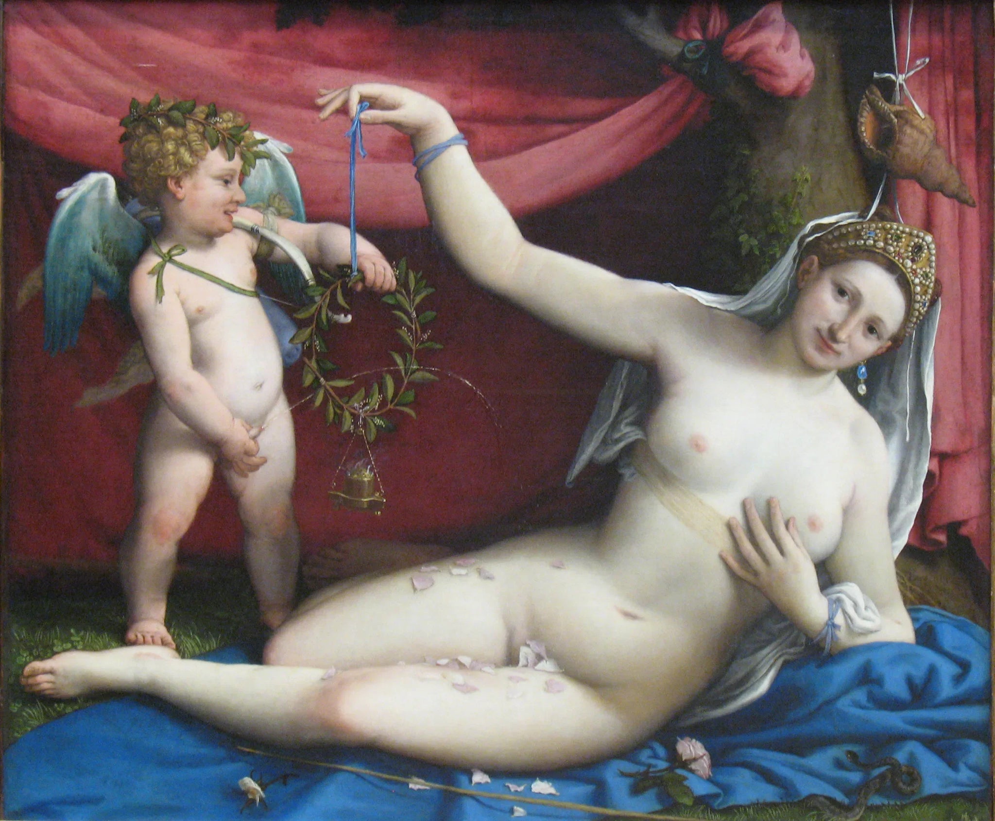 Vénus et Cupidon - Lorenzo Lotto image 1 reproduction réalisée par Alpha Reproduction