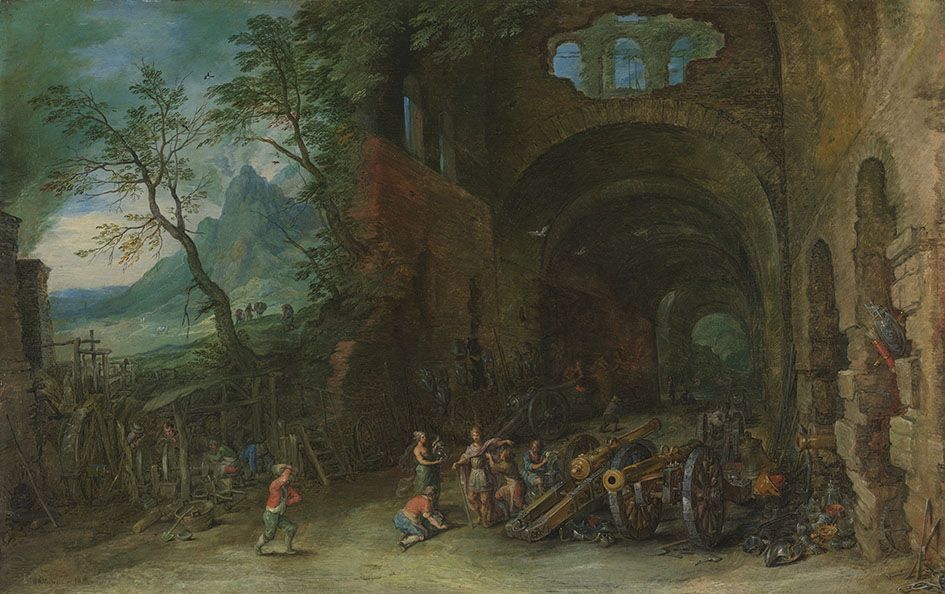 Vénus et Mars à la forge de Vulcain - Jan Brueghel l'Ancien image 1 reproduction réalisée par Alpha Reproduction