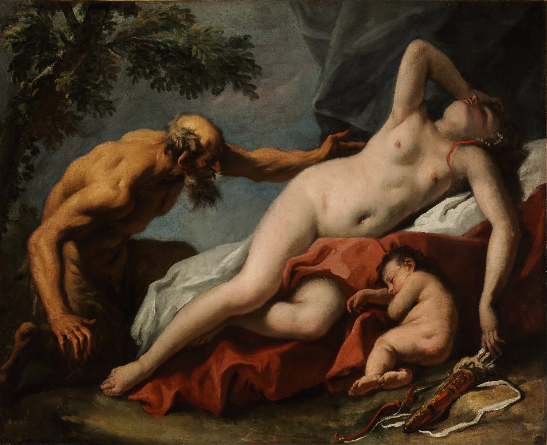 Vénus et Satyre - Sebastiano Ricci image 1 reproduction de peinture à l’huile