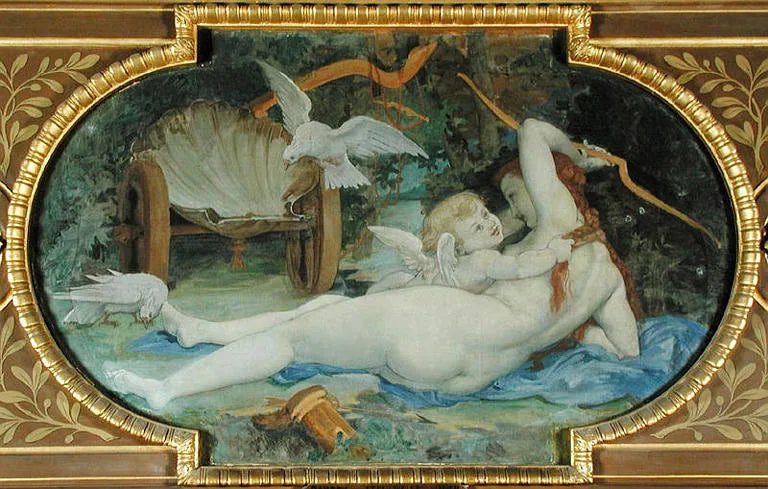 Vénus jouant avec l'Amour - Paul Baudry image 1 copie de tableau peinte à la main