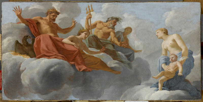 Vénus présente l'Amour à Jupiter, Junon, Neptune et Amphitrite - Eustache Le Sueur