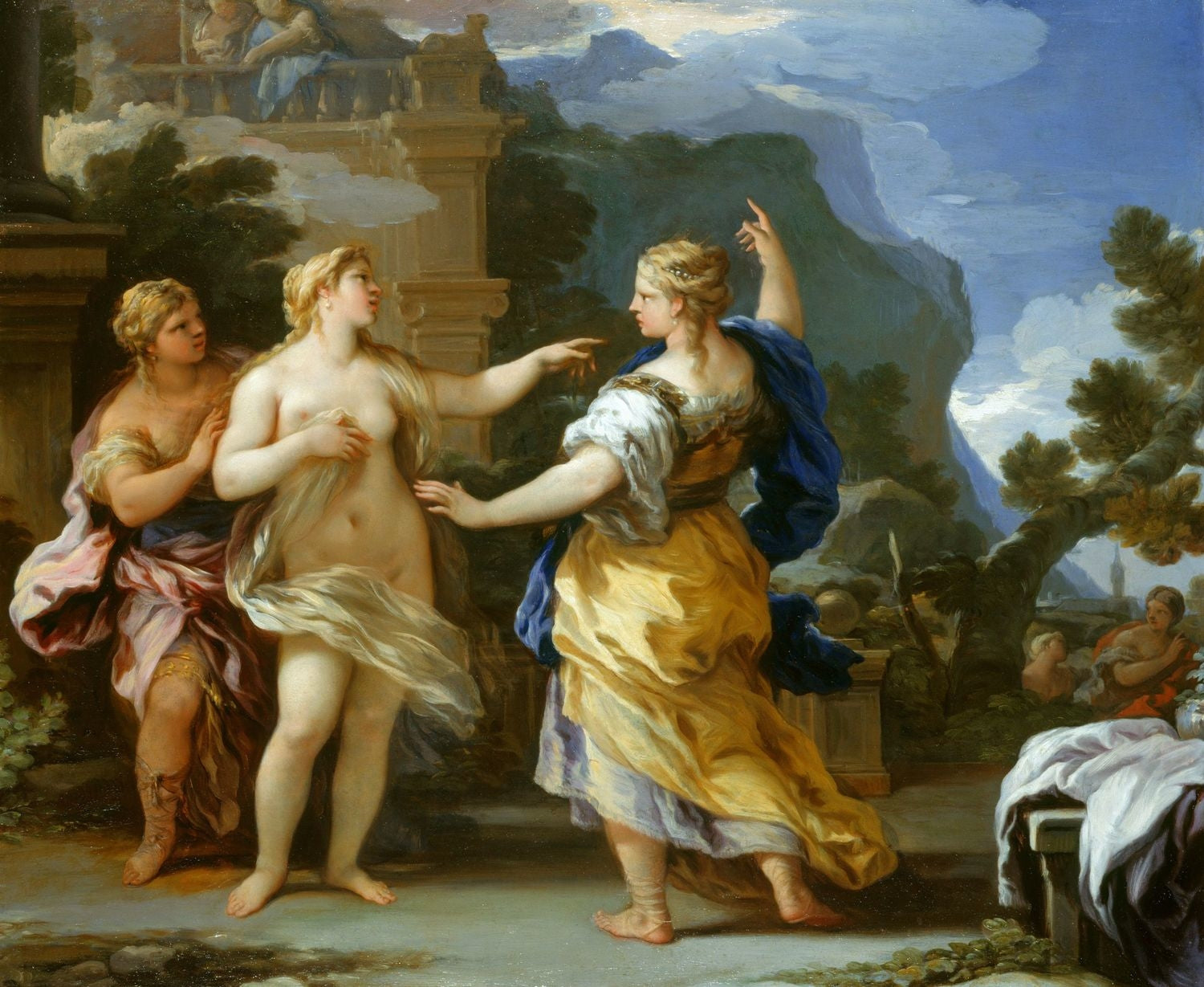 Vénus punit Psyché avec une tâche - Luca Giordano image 1 reproduction artisanale de tableau