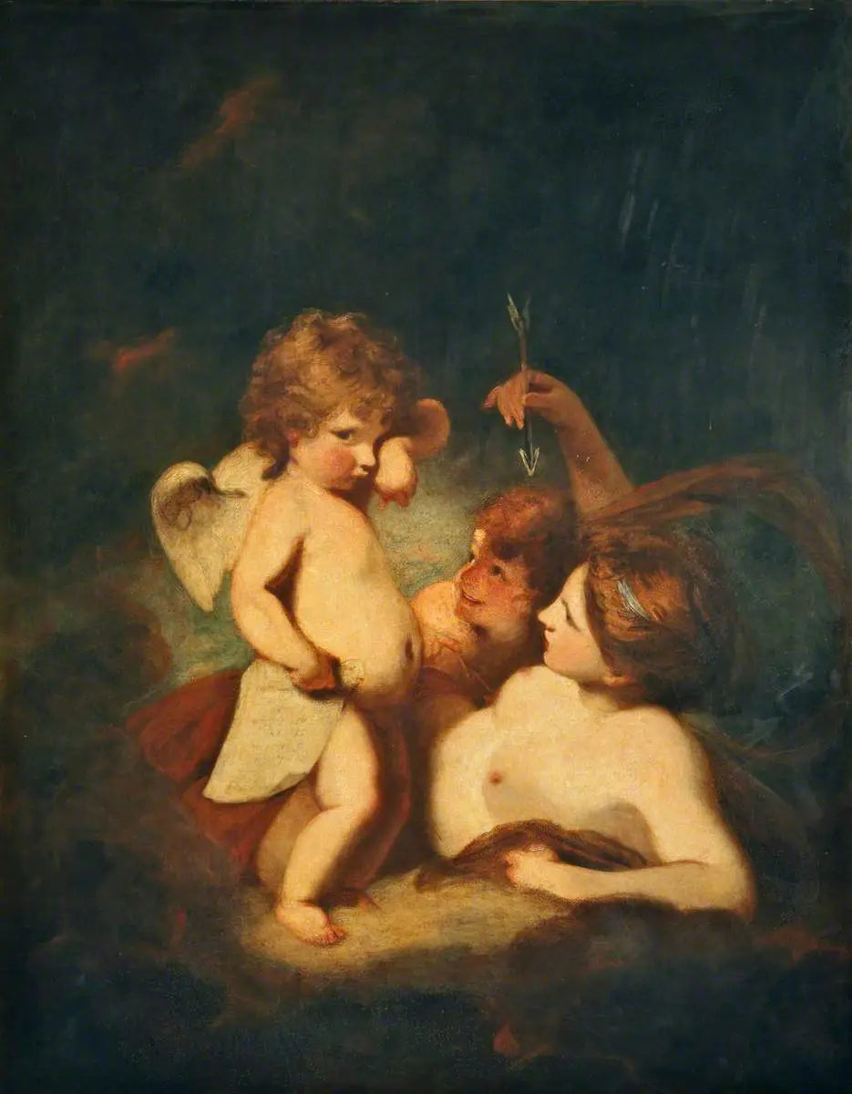 Vénus réprimande Cupidon pour avoir appris à jeter des comptes - Joshua Reynolds image 1 reproduction artisanale de tableau